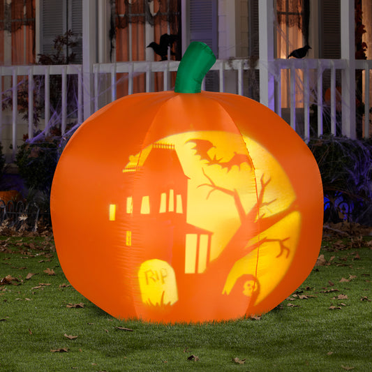 5' Panoramic Projection Pumpkin Halloween Inflatables lifestyle