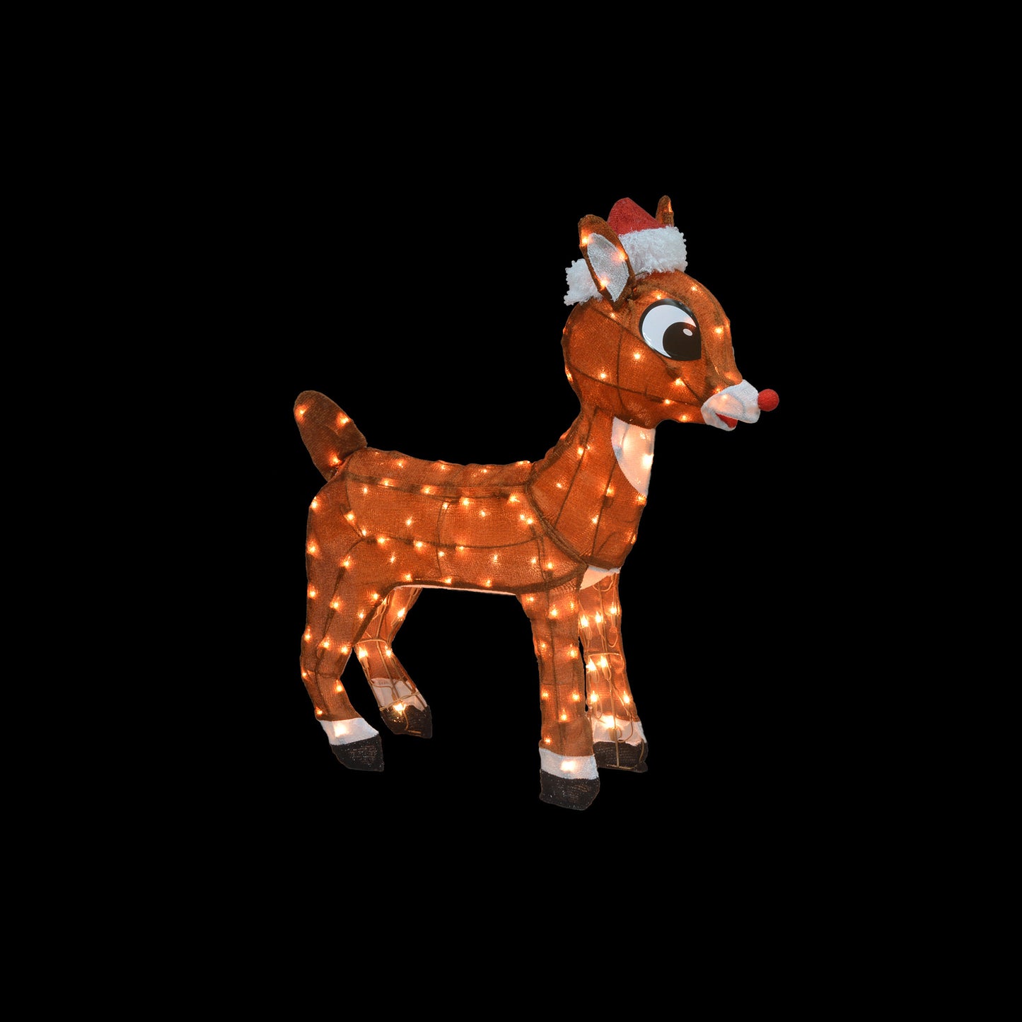 36-Inch Rudolph with Santa Hat Pre-Lit 3D Yard Art image 6