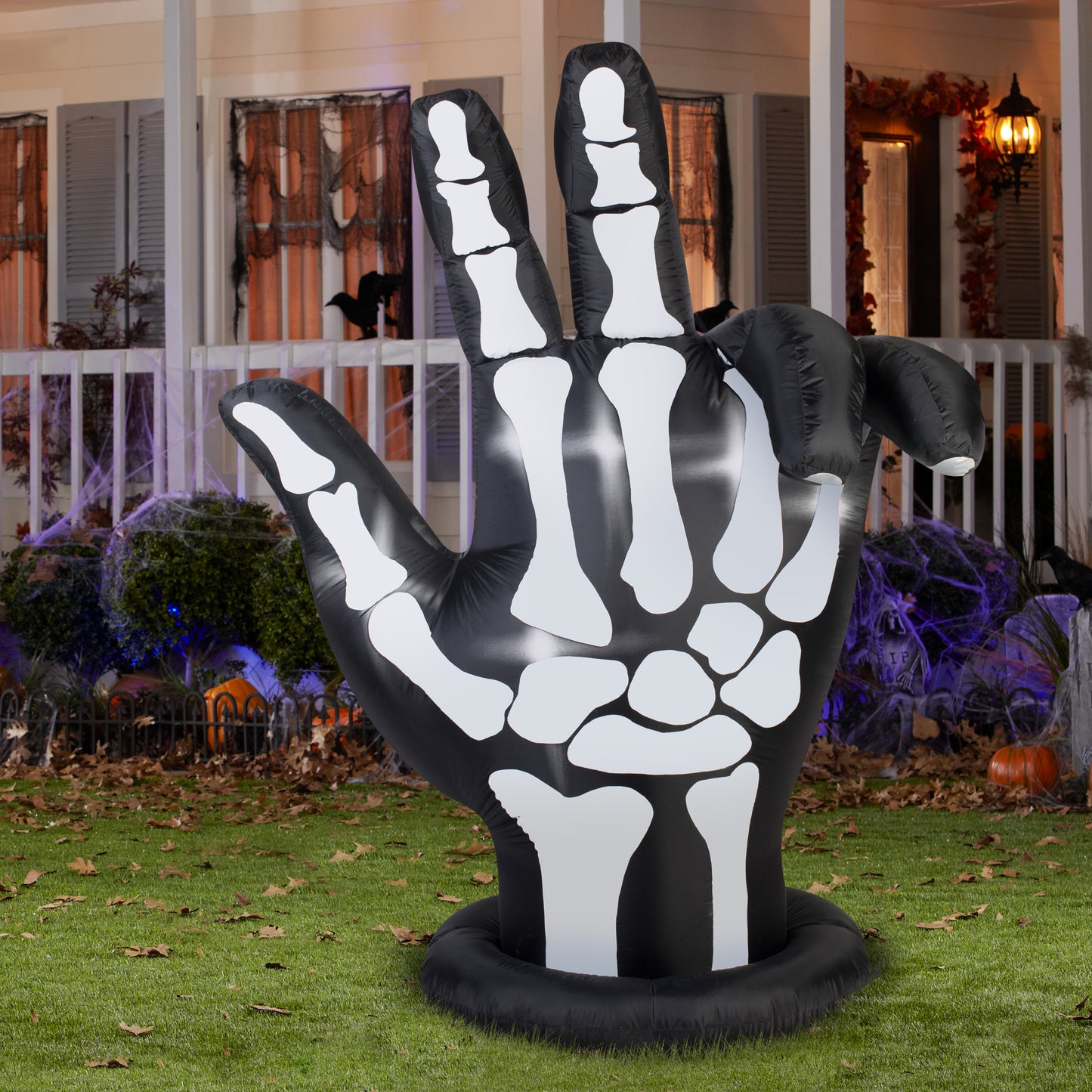 7' Skeleton Hand Halloween Inflatable lifestyle