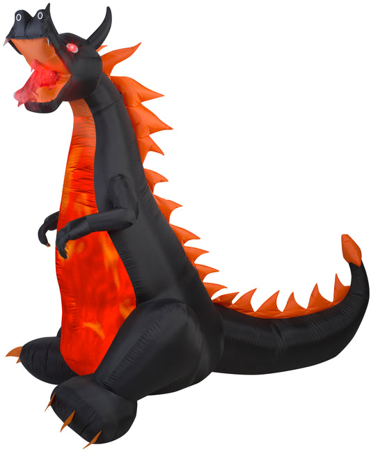 7.5' Wide Projection Airblown-Fire & Ice-Dragon w/ Flaming Mouth (RRY)
