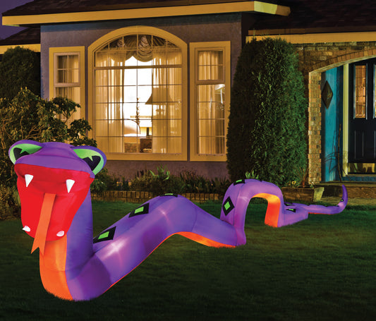 20' Wide Inflatable Giant Snake Halloween Airblown lifestyle