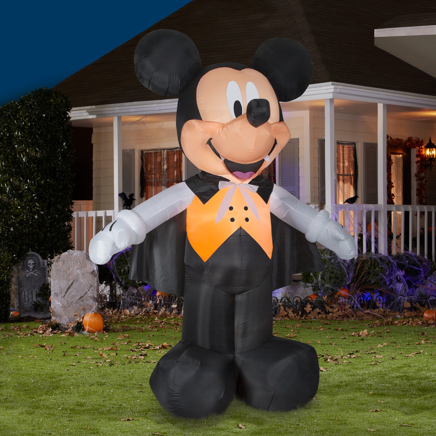10' Giant Mickey Vampire in Orange Vest Halloween Inflatable lifestyle