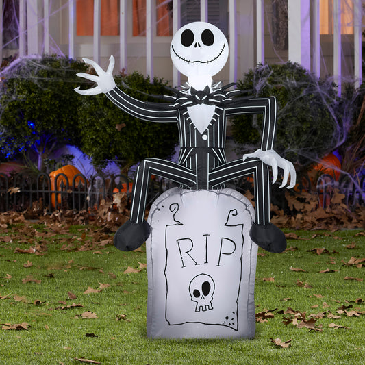 3.5-Ft Disney Jack Skellington Tombstone Inflatable lifestyle