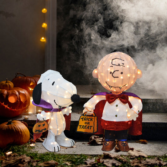 Peanuts Vampire Two-Piece Pre-Lit Halloween Yard Art Set lifestyle