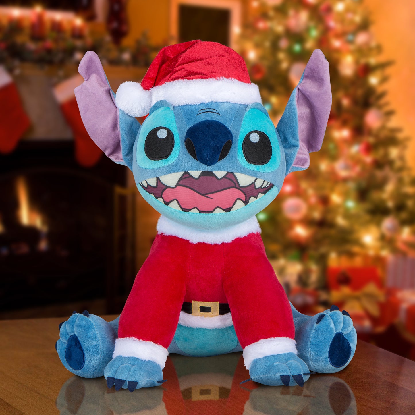 Gemmy Holiday Greeter Stitch in Santa Suit OPP SM Disney, Multi
