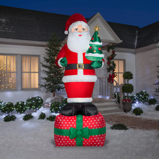 10-Ft Luxe Santa on Gift Box Christmas Inflatable lifestyle