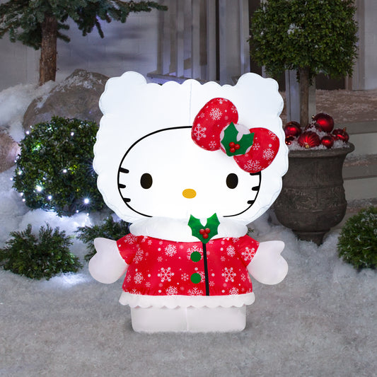 3-Ft Hello Kitty in Snowflake Dress Christmas Inflatable lifestyle