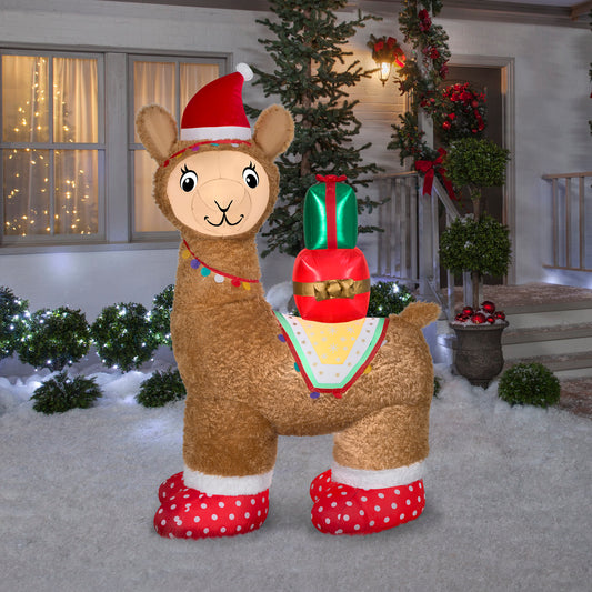 7-Ft Luxe Alpaca Christmas Inflatable lifestyle