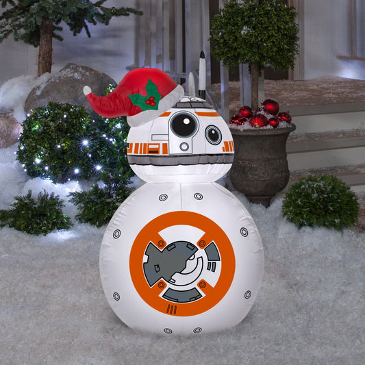3.5' Star Wars BB-8 w/ Santa Hat Christmas Inflatable lifestyle