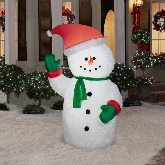 6-Ft Mixed Media Snowman Christmas Inflatable lifestyle