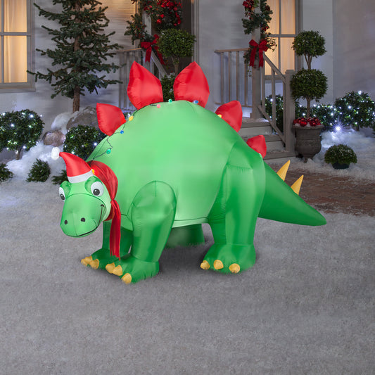 Christmas Inflatable Stegosaurus, 5.5 ft Tall, green lifestyle