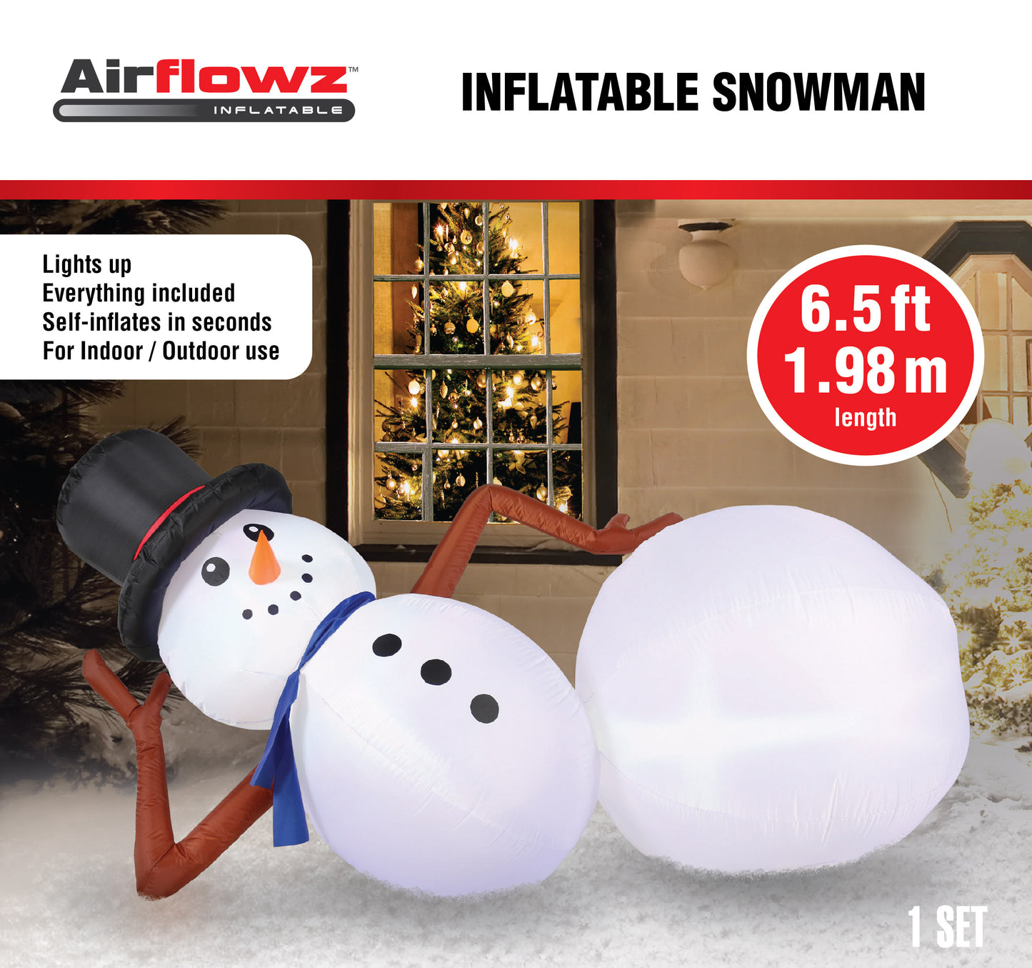 6.5' Inflatable Snowman image 3