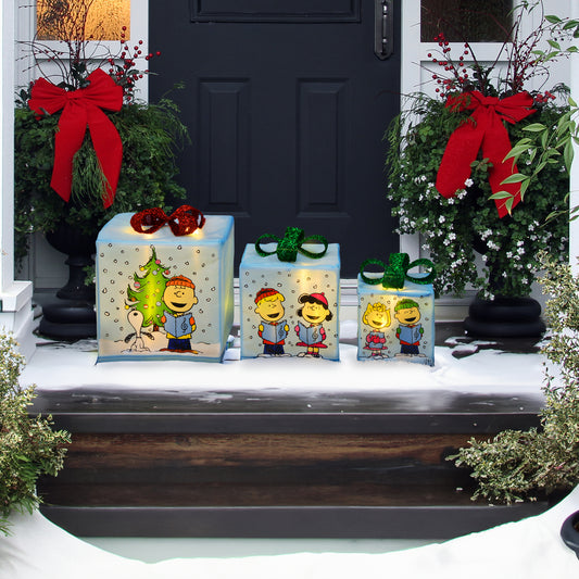 Peanuts 8 10 12in Peanuts PreLit LED Presents Printed Carolers, Blue lifestyle