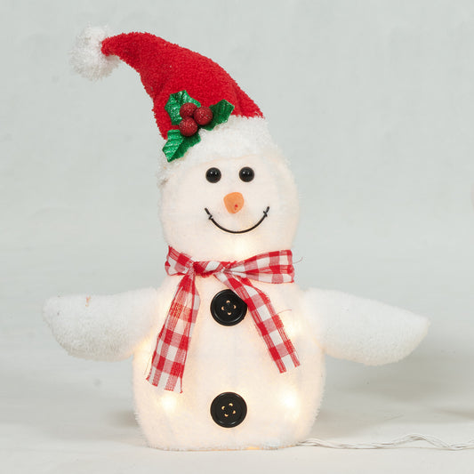 Set of 3 Plush Snowman Family Sculpture Christmas Décor image 3