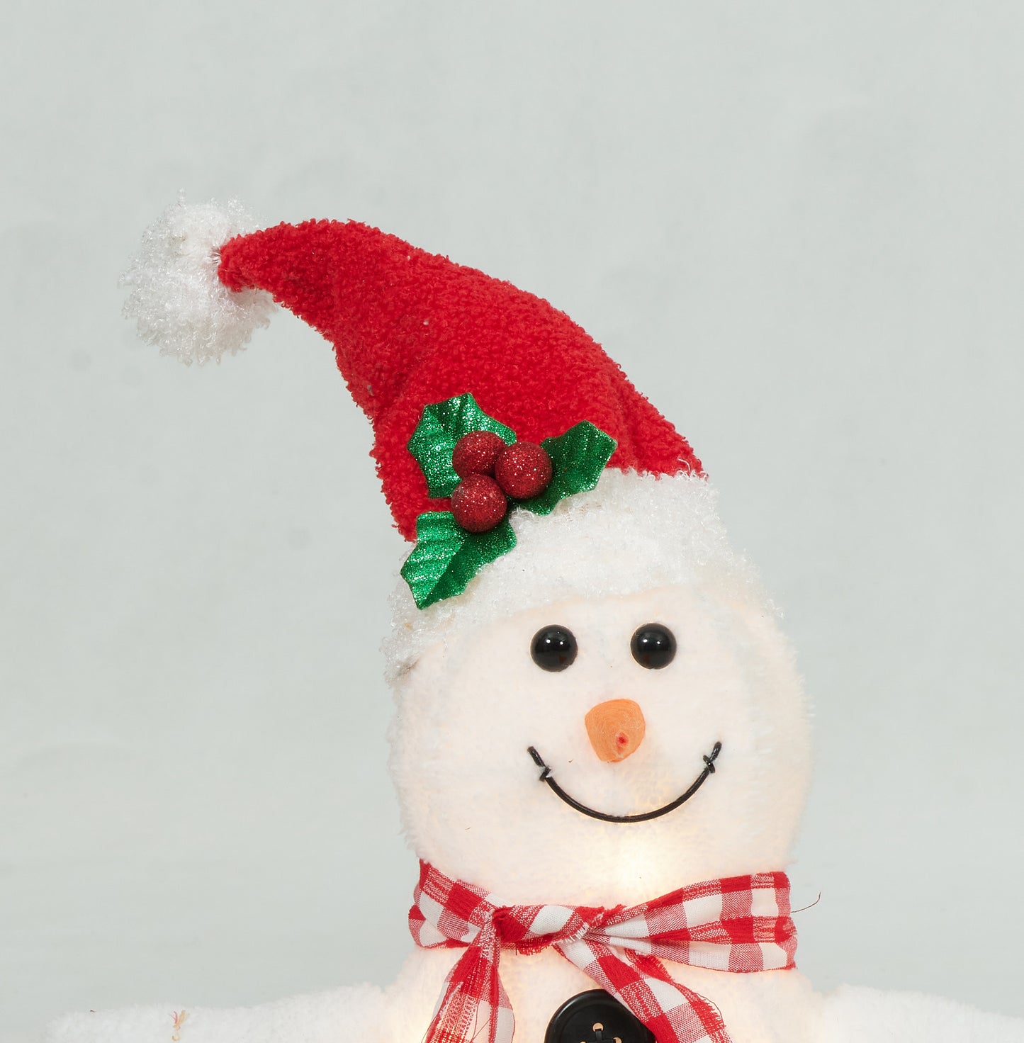 Set of 3 Plush Snowman Family Sculpture Christmas Décor image 6