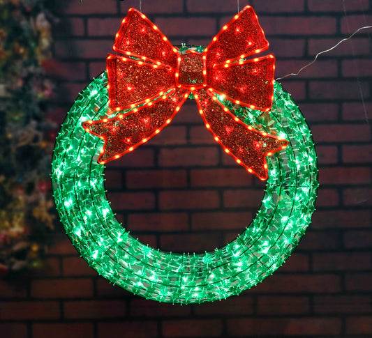 36-Inch Random-Twinkle LED Diamond Beads Wreath Sculpture Christmas Décor image 2