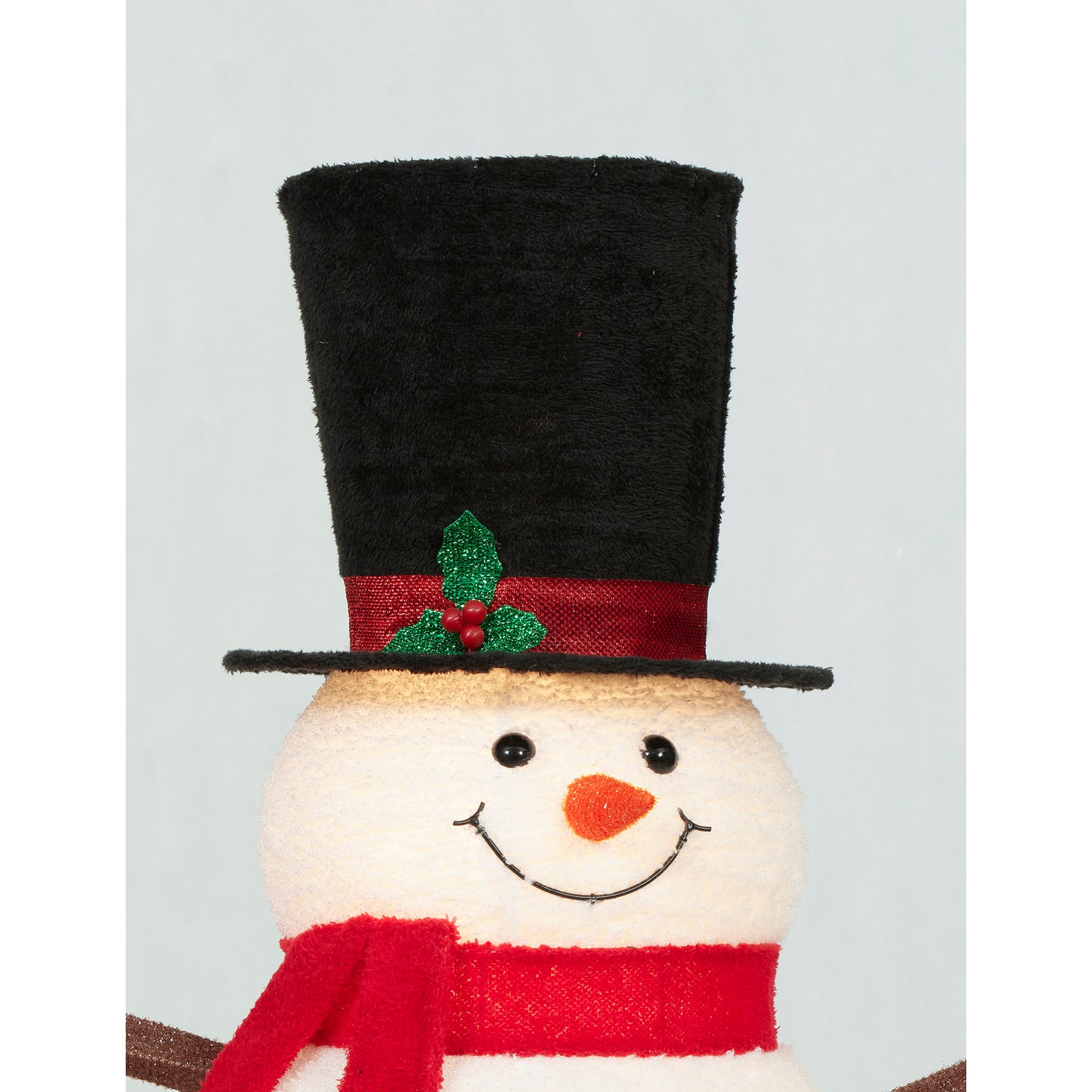 48-Inch Pop Up Fluffy Snowman With String Lights Sculpture Christmas Décor image 6