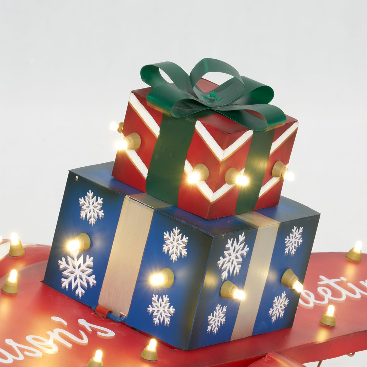 28.5-Inch Plane With Gift Box Sculpture Christmas Décor image 5