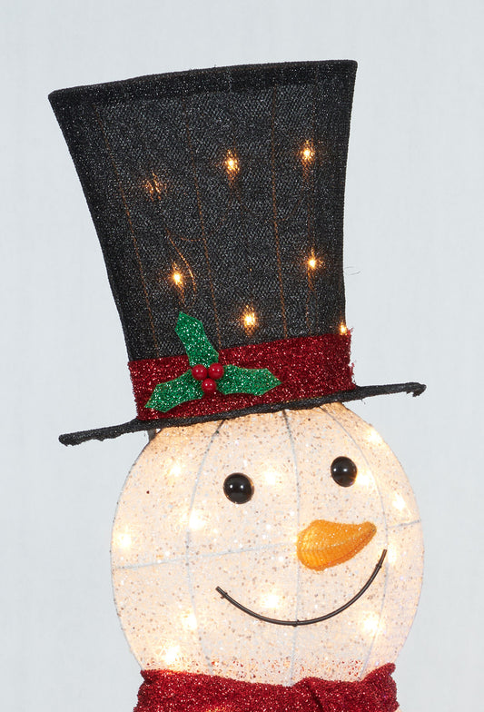 62-Inch Snowman With String Lights Sculpture Christmas Décor image 2