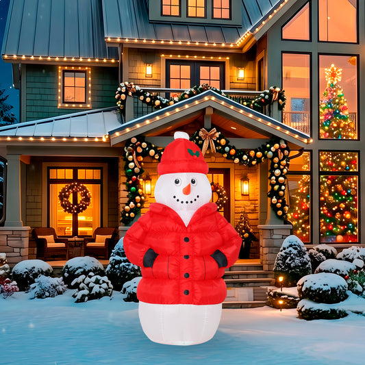 6-Ft Snowman in Puffy Jacket Christmas Inflatable lifestyle