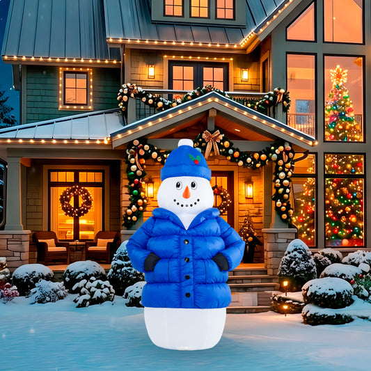 6-Ft Snowman in Puffy Jacket Christmas Inflatable lifestyle
