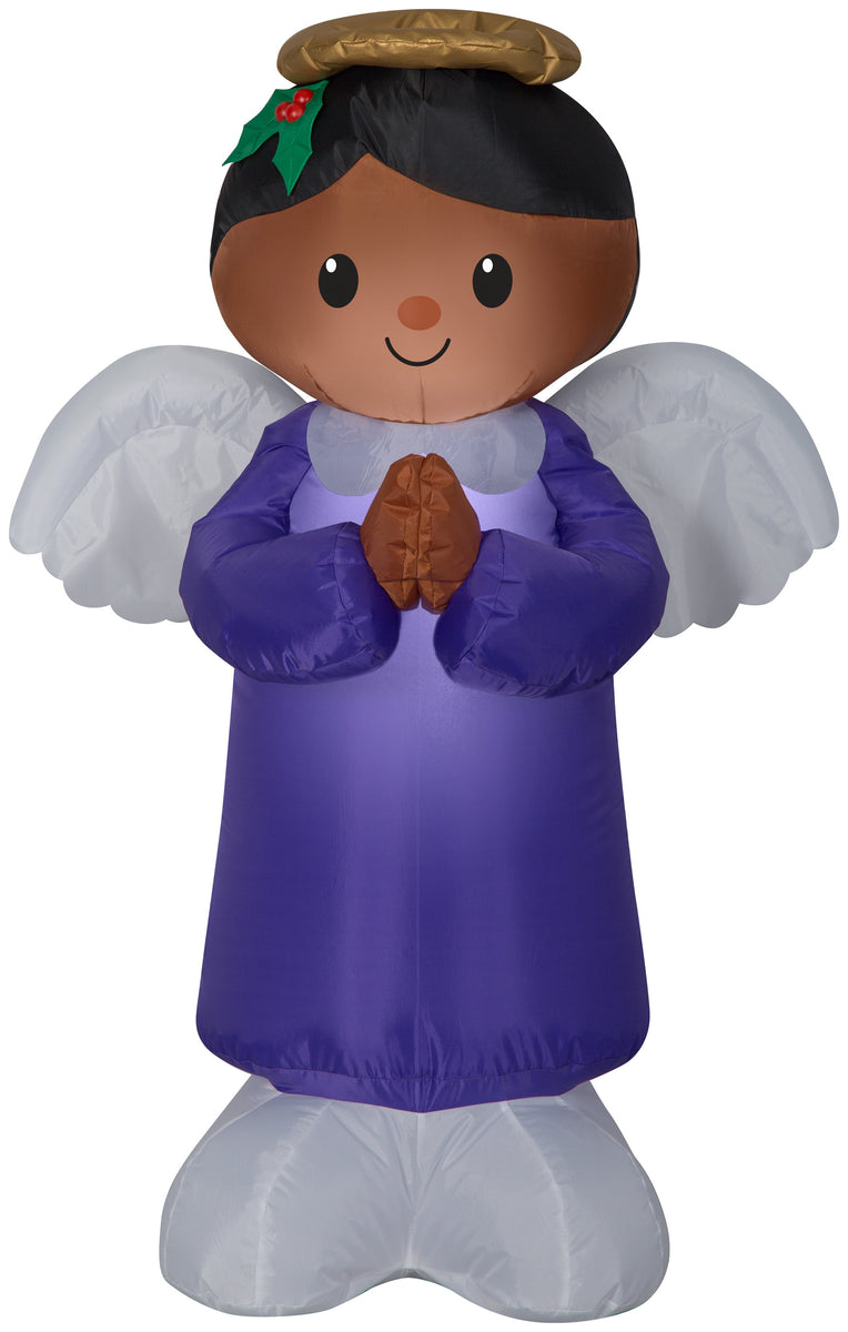 Gemmy Christmas Airblown Inflatable African American Angel, 3.5 ft Tal