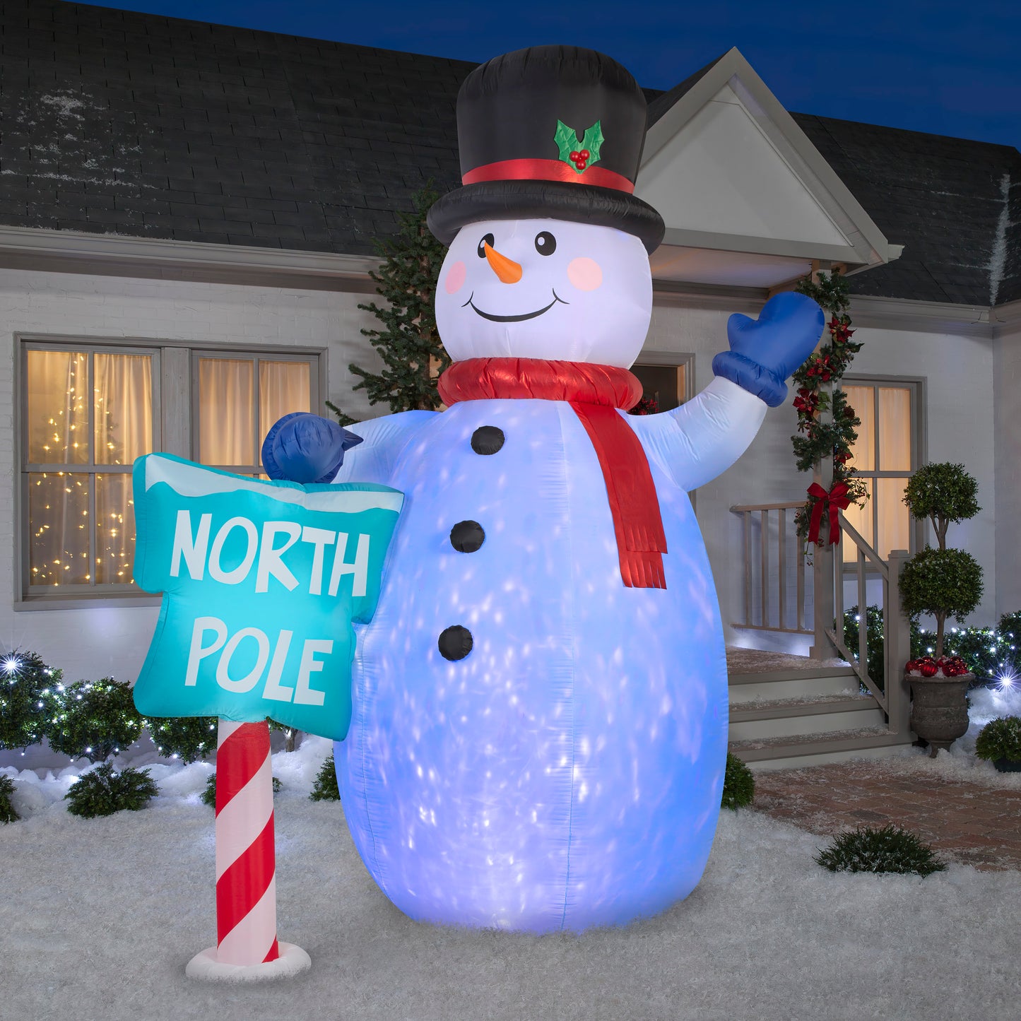 10' Projection Airblown Giant Kaleidoscope Snowman Christmas Inflatable