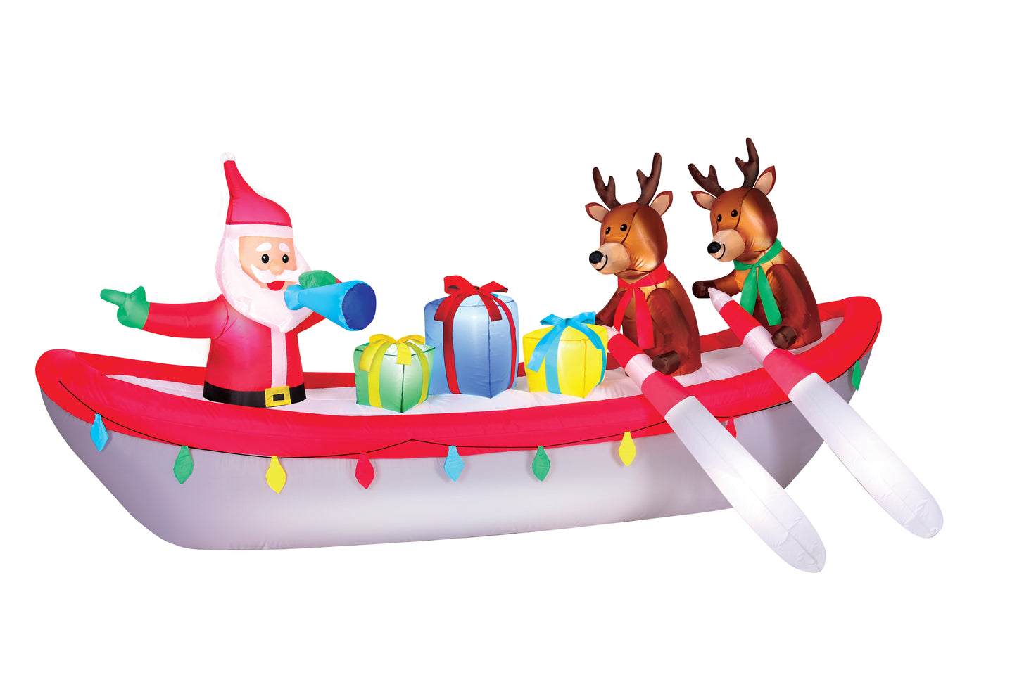 10' Wide Airblown Row Boat Santa Christmas Inflatable