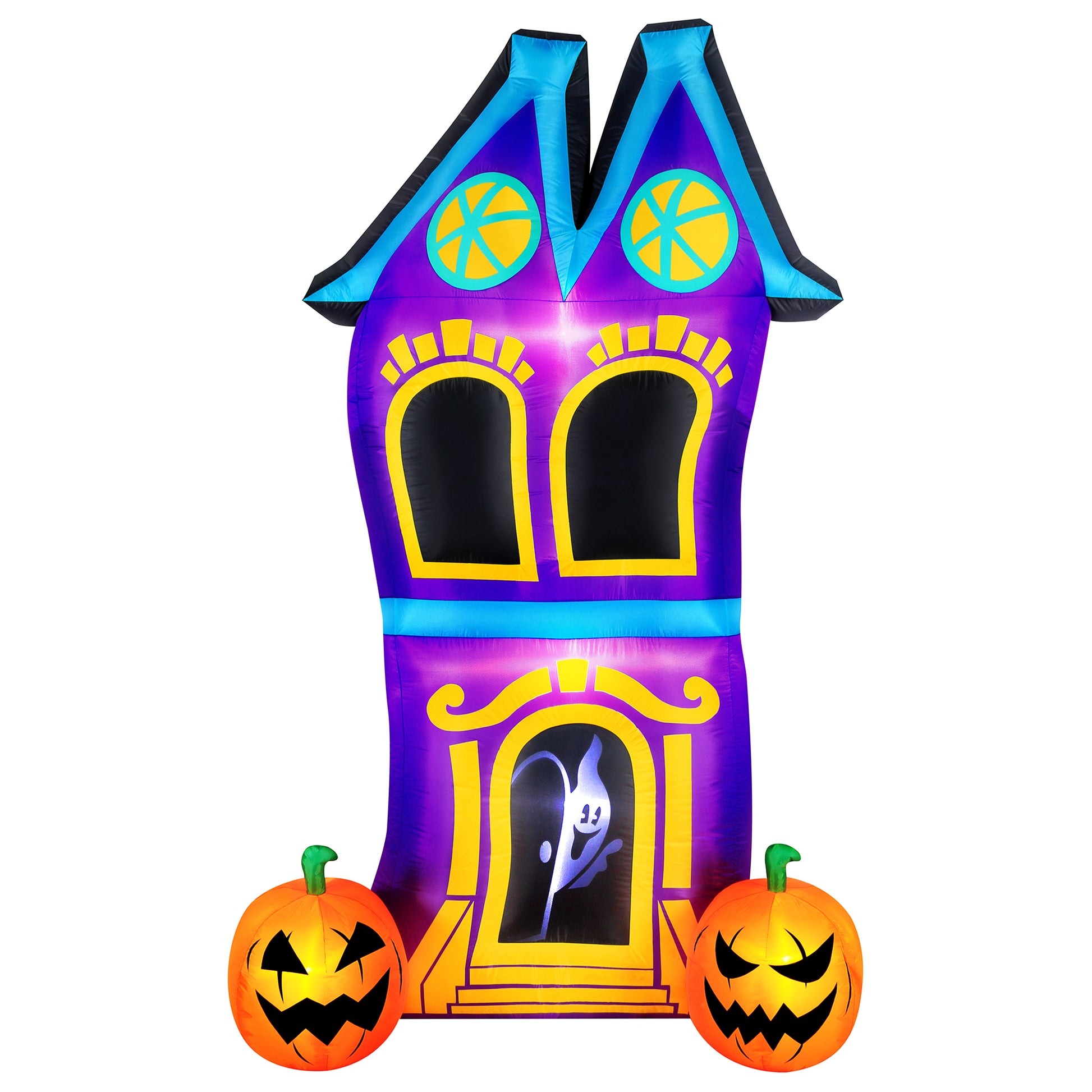 Occasions AIRFLOWZ INFLATABLE HAUNTED HOUSE 8FTWITH PROJECTION SILHOUETTE, 8 ft Tall