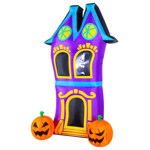 Occasions AIRFLOWZ INFLATABLE HAUNTED HOUSE  8FTWITH PROJECTION SILHOUETTE, 8 ft Tall, Purple