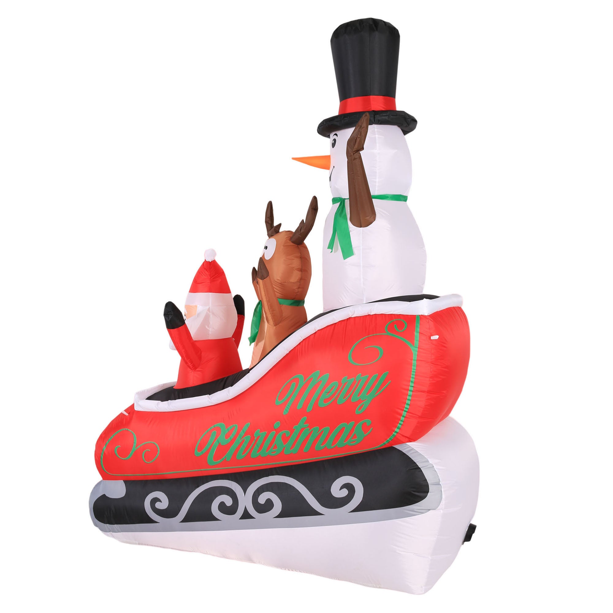 Occasions AIRFLOWZ INFLATABLE SANTA SLEIGH RIDE  8FT, 8 ft Tall, Red