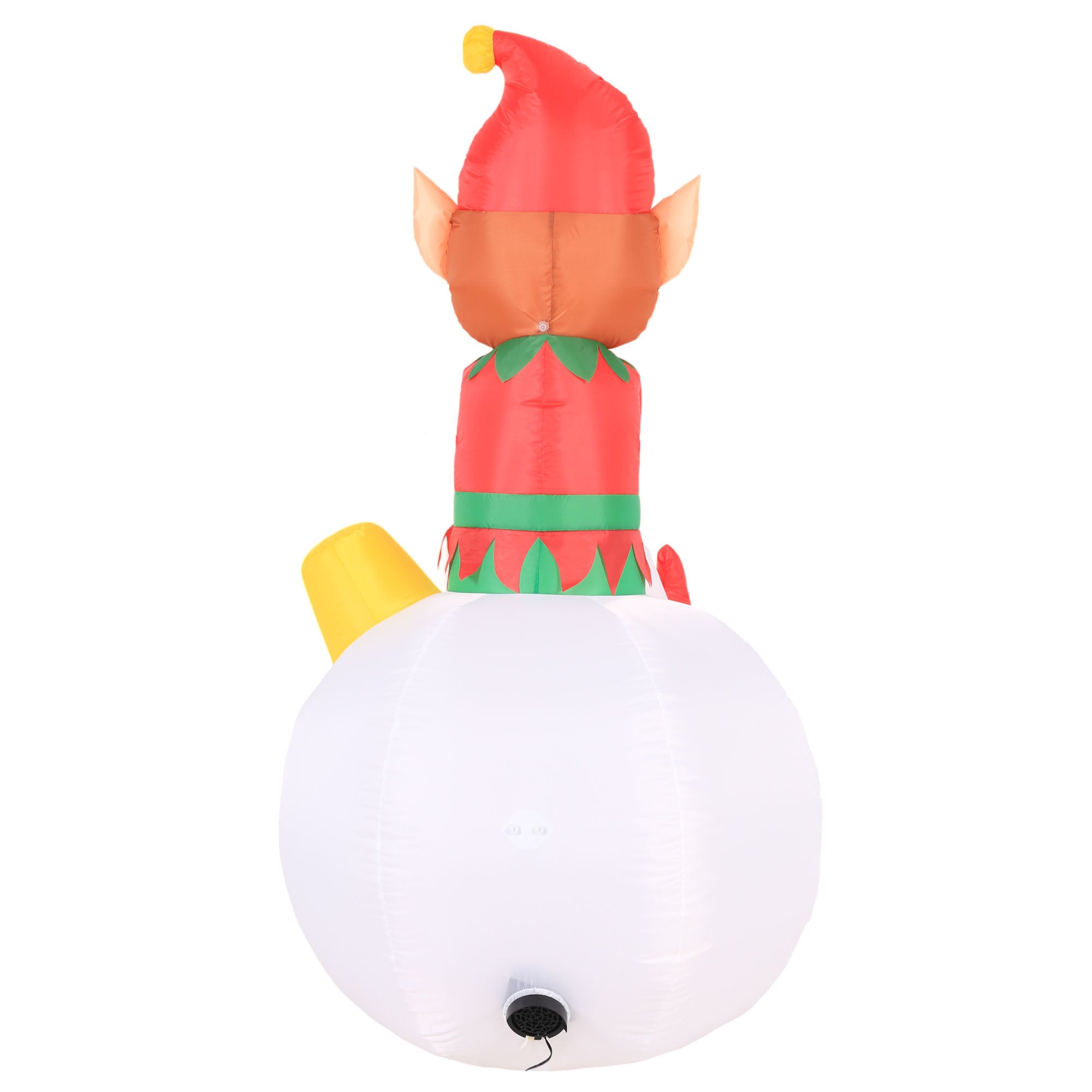 Occasions AIRFLOWZ INFLATABLE ELF ON ORNAMENT  5FT WITH SWIRLING LIGHTS, 5 ft Tall, Red