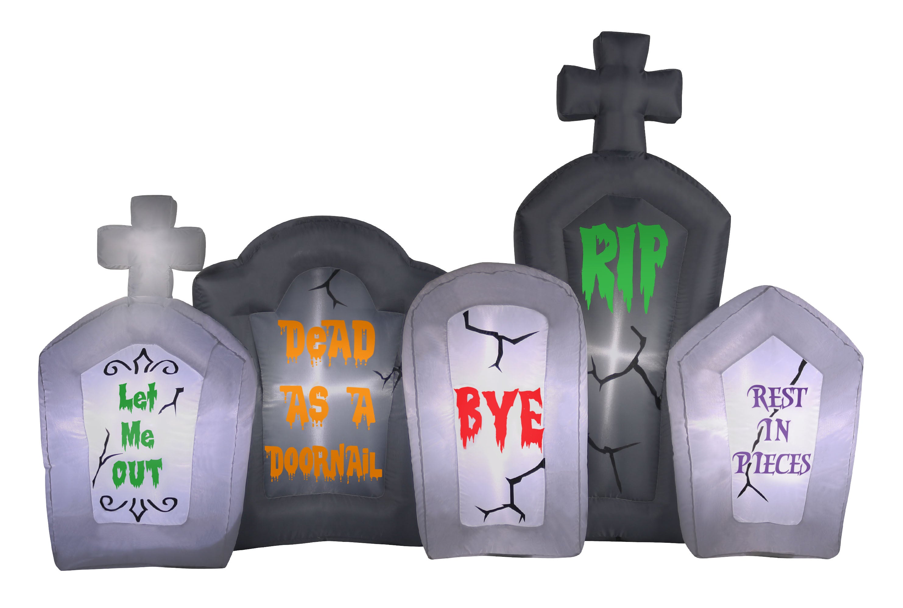 6' Inflatable Flashing Lights Tombstone Scene