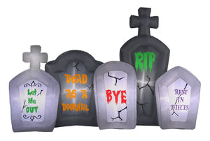 6' Inflatable Flashing Lights Tombstone Scene