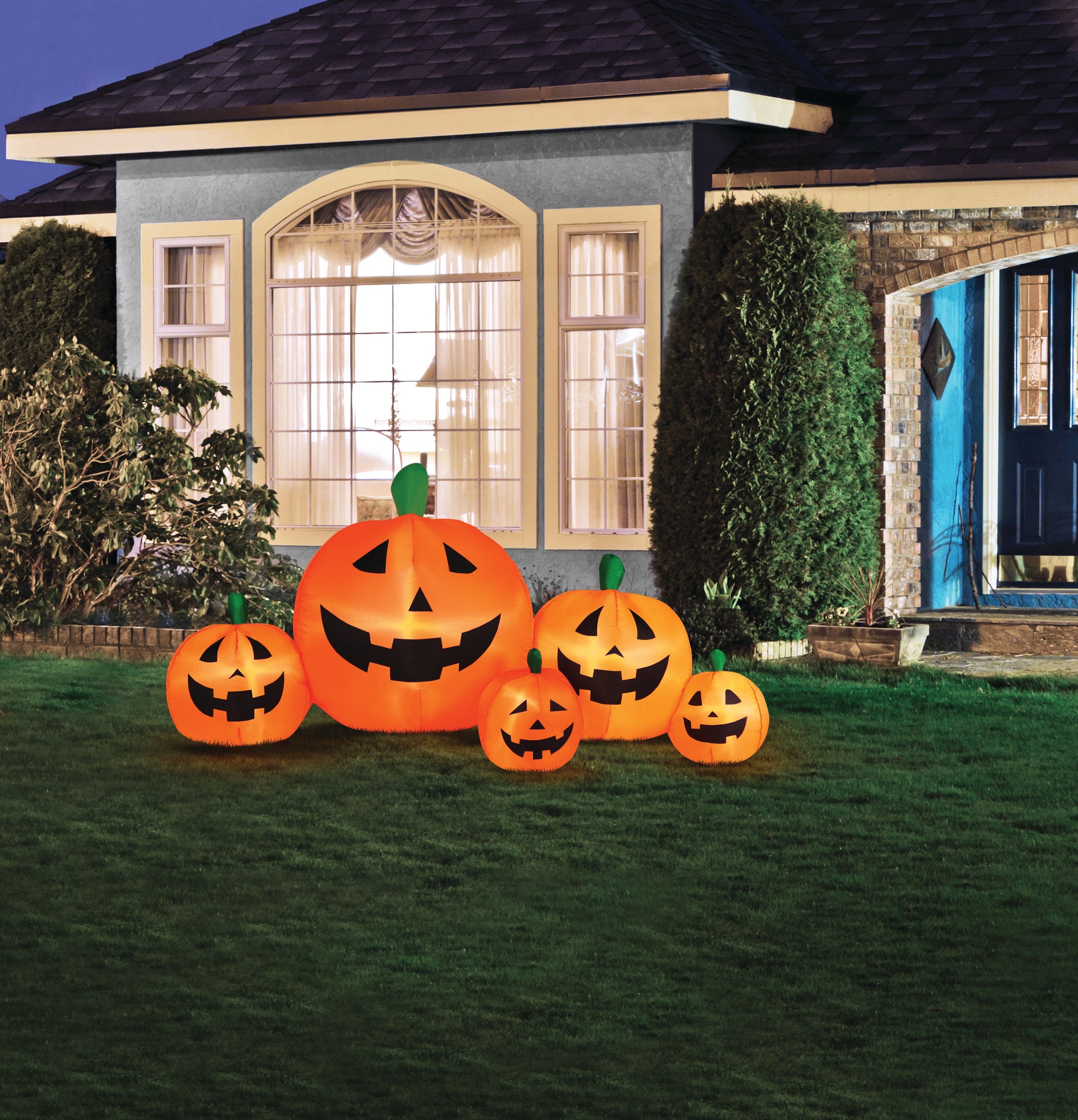 6' Flashing Pumpkin Patch Halloween Inflatable lifestyle