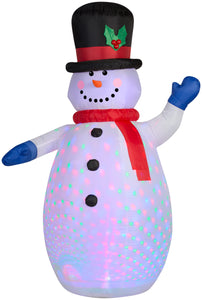 Gemmy Christmas Inflatable Snowman with Disco Light Effect, 6.5 ft Tall, Multi