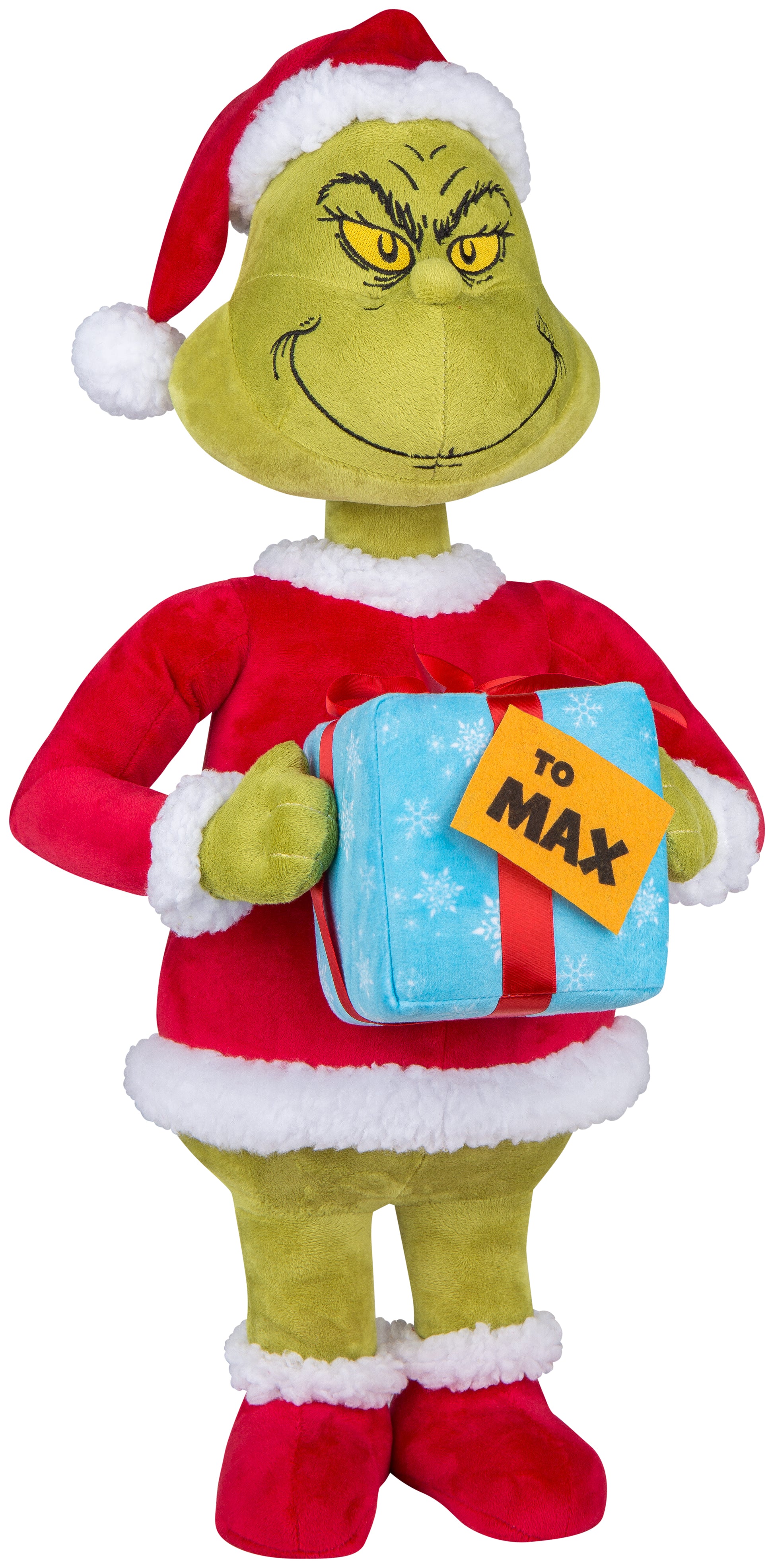 Grinch with Present Christmas Porch Greeter