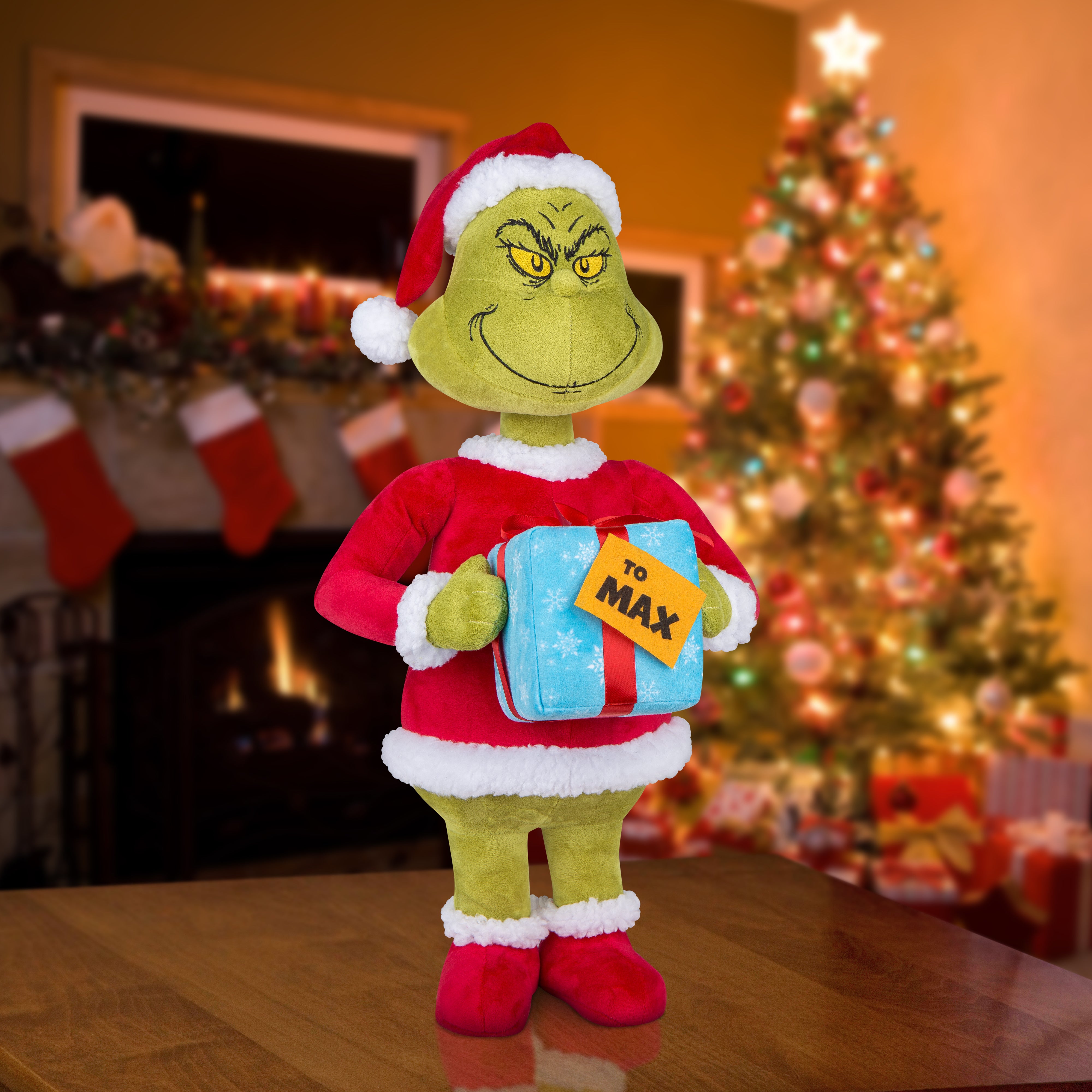 Grinch Holiday Greeter Grinch w/Present OPP Dr.Seuss, Multi