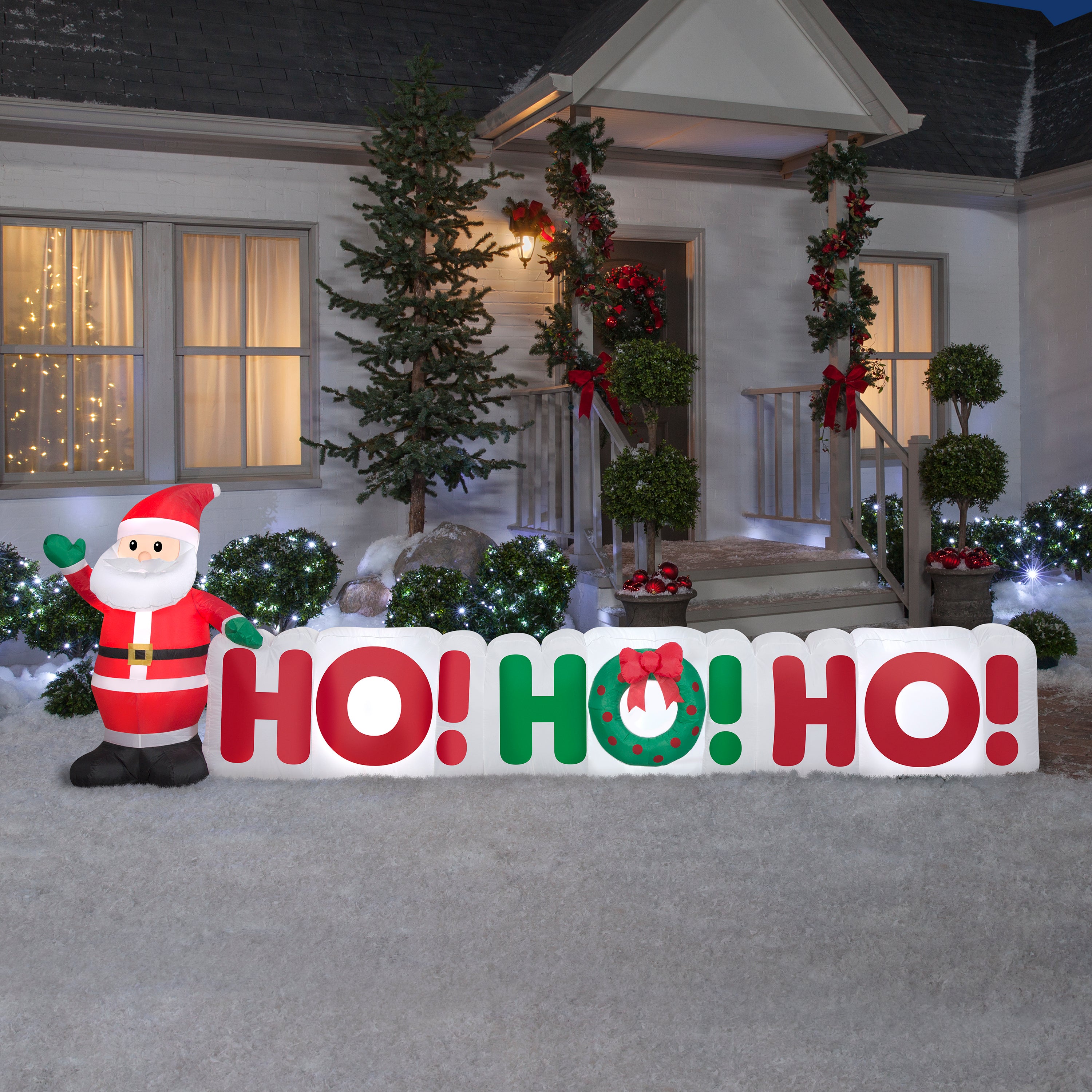 Gemmy Christmas Inflatable Ho! Sign, 3.5 ft Tall, Multi