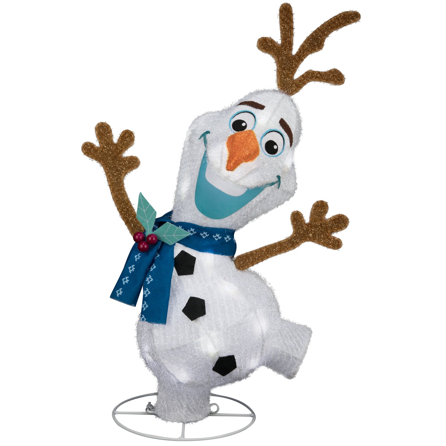 Holiday Shimmering Magic Tinsel Yard Sculpture Olaf 20" Disney (Cool White)