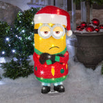 Load image into Gallery viewer, Gemmy Holiday Tinsel Yard Sculpture Minion Kevin in Santa Hat 28&quot; Universal, Multicolored
