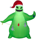 Load image into Gallery viewer, Gemmy Airblown Inflatable Oogie Boogie in Santa Hat with Light String, 3.5 ft Tall
