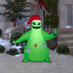 Load image into Gallery viewer, Gemmy Airblown Inflatable Oogie Boogie in Santa Hat with Light String, 3.5 ft Tall
