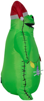 Load image into Gallery viewer, Gemmy Airblown Inflatable Oogie Boogie in Santa Hat with Light String, 3.5 ft Tall
