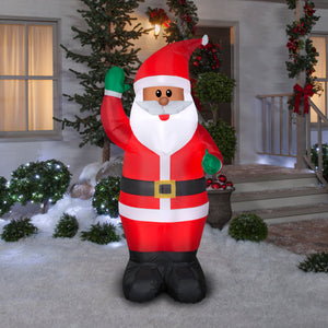 Gemmy Christmas Inflatable Santa, 6.5 ft Tall, Multi