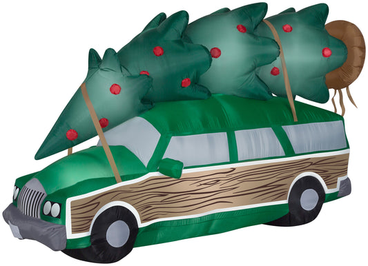 8' Wide Station Wagon w/Tree-Scene Christmas Inflatable