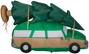 8' Wide Airblown Station Wagon w/Tree-Scene Christmas Inflatable