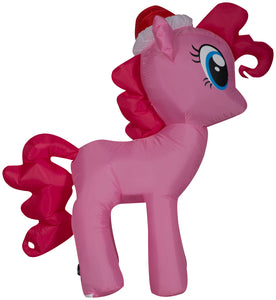 Gemmy Christmas Airblown Inflatable Inflatable Pinkie Pie with Santa Hat, 4 ft Tall, pink