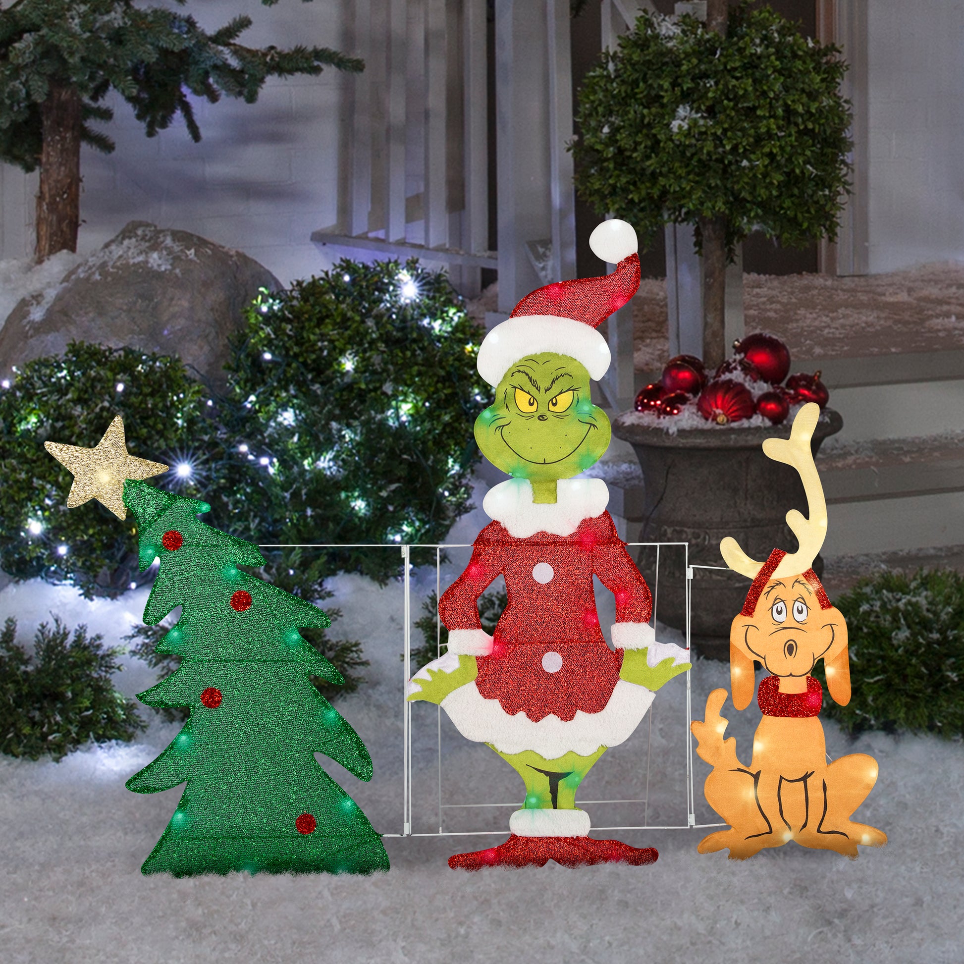 Flat-Tastics Grinch and Max Lighted Christmas Yard Décor lifestyle