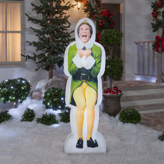 6' Photorealistic Excited Buddy the Elf Christmas Inflatable lifestyle